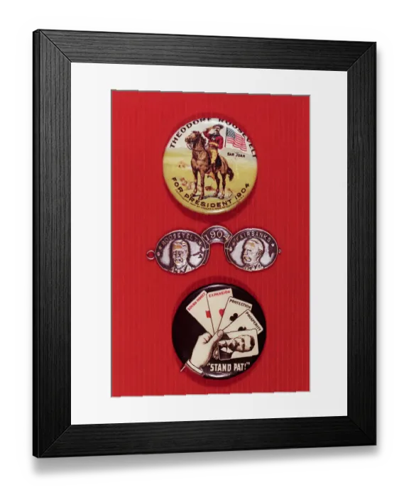 Framed Print : Teddy Roosevelt Campaign Buttons Framed Print : Teddy Roosevelt Campaign Buttons