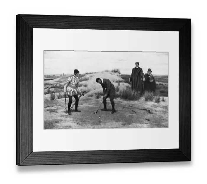 Framed Print : Painting Of Golfers Discovered By Pastor Framed Print : Painting Of Golfers Discovered By Pastor
