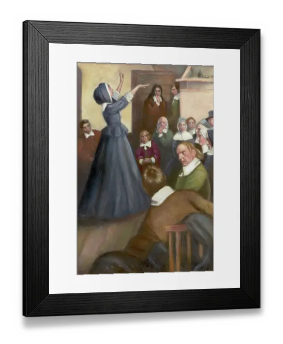 Framed Print : Anne Hutchison Preaches Painting After Howard Pyle Framed Print : Anne Hutchison Preaches Painting After Howard Pyle