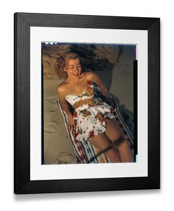 Framed Print : Pat Hall on Beach Blanket