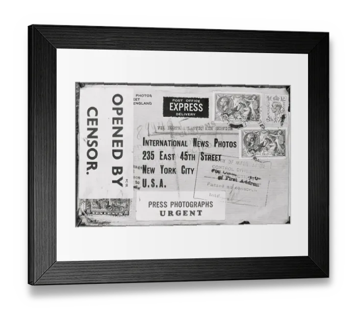 Framed Print : Envelope Displaying Censorship Seals and Stamps Framed Print : Envelope Displaying Censorship Seals and Stamps