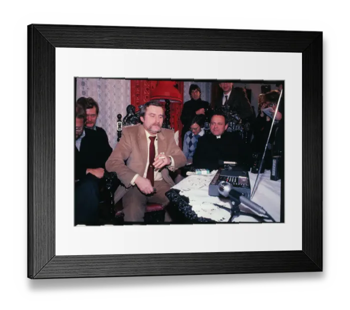 Framed Print : Lech Walesa Listening to Radio Framed Print : Lech Walesa Listening to Radio