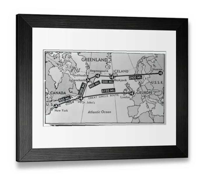Framed Print : Map Depicting Desirable Air Bases Framed Print : Map Depicting Desirable Air Bases