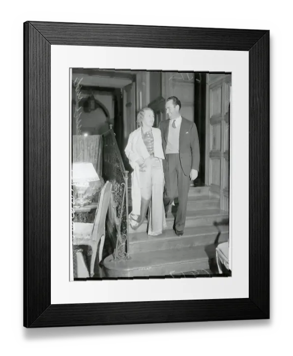 Framed Print : Portrait of Harold Lloyd and His Wife Framed Print : Portrait of Harold Lloyd and His Wife