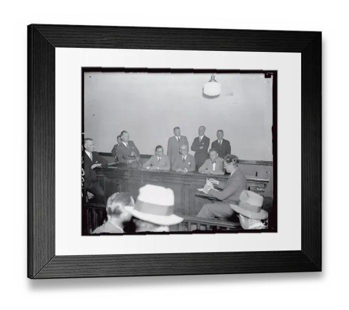 Framed Print : J. Edgar Hoover Attending Hauptman Trial Framed Print : J. Edgar Hoover Attending Hauptman Trial