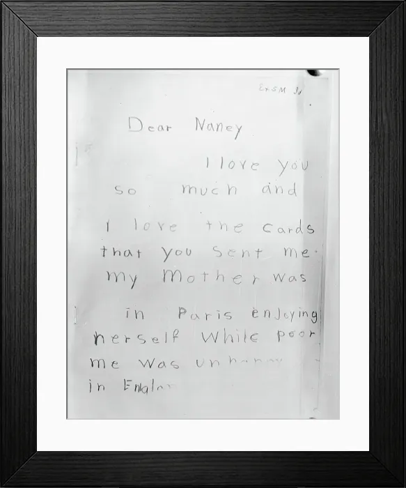 Framed Print : Letters Written by Gloria Laura Vanderbilt Framed Print : Letters Written by Gloria Laura Vanderbilt