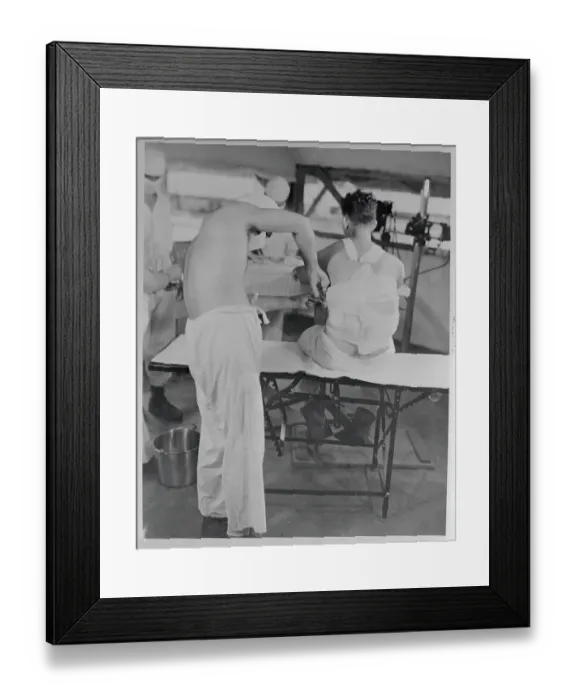 Framed Print : Physician at US Marine Hospital Tending to Patient Framed Print : Physician at US Marine Hospital Tending to Patient