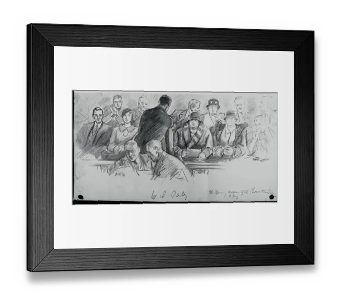 Framed Print : Sketch of Bruno R. Hauptmann Trial Framed Print : Sketch of Bruno R. Hauptmann Trial