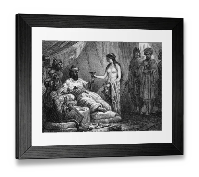 Framed Print : Timur Drinking with Bayezid's Woman
