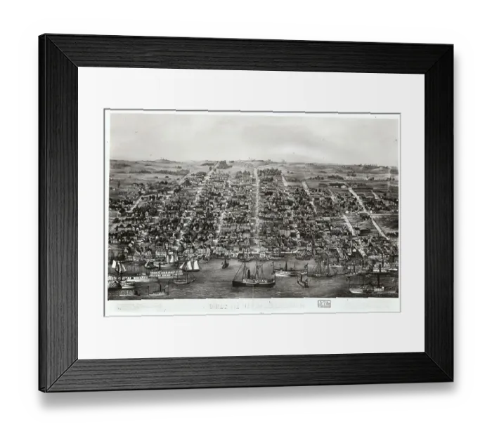 Framed Print : Birds Eye View of Alexandria, Virginia Framed Print : Birds Eye View of Alexandria, Virginia