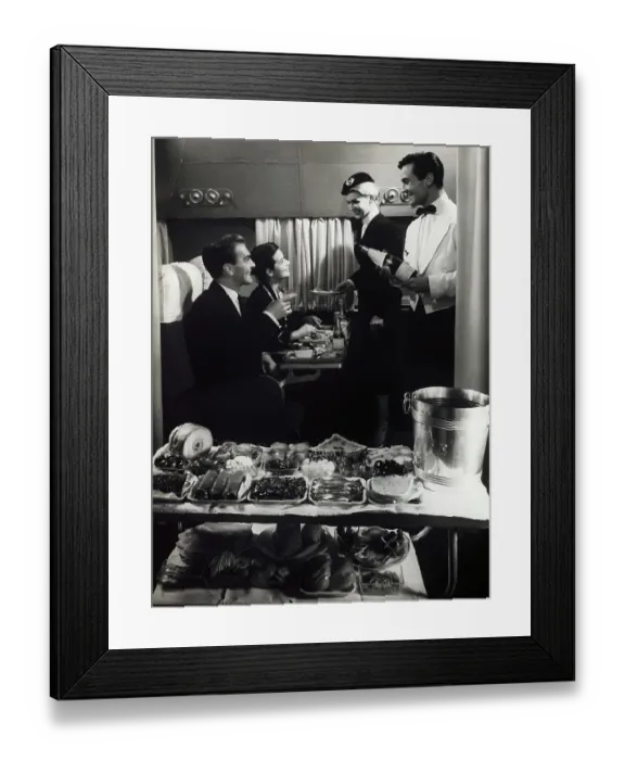 Framed Print : Air France Stewardess and Steward Serving Passengers Framed Print : Air France Stewardess and Steward Serving Passengers