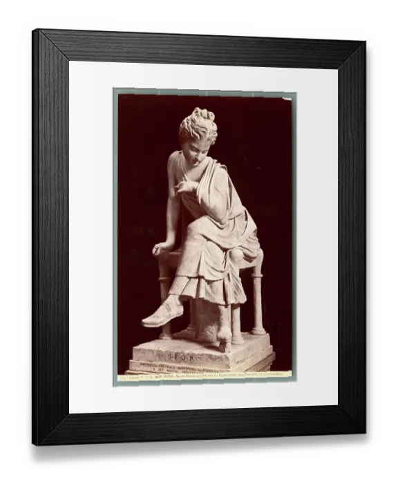 Framed Print : Roman Sculpture of Young Woman Sitting Framed Print : Roman Sculpture of Young Woman Sitting