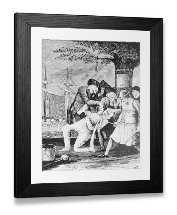 Framed Print : The Bostonians Paying the Excise-Man or Tarring and Feathering Print Framed Print : The Bostonians Paying the Excise-Man or Tarring and Feathering Print