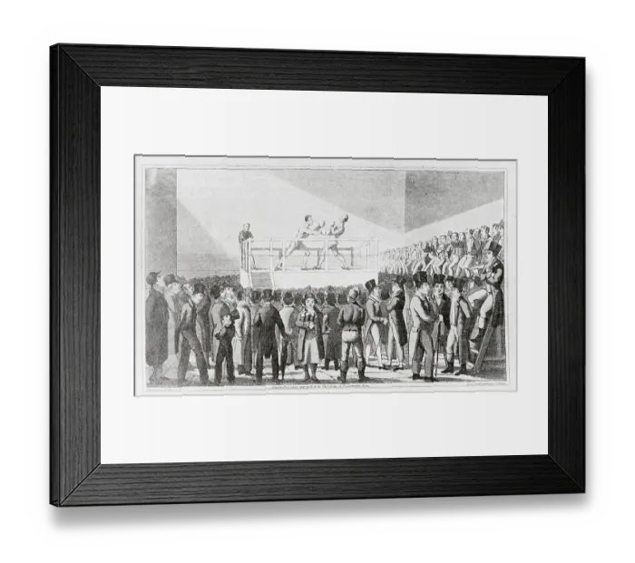 Framed Print : Fans Surrounding Boxers in Arena Framed Print : Fans Surrounding Boxers in Arena