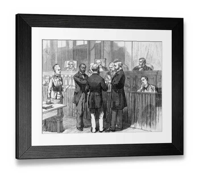 Framed Print : African American Hiram Revell Being Approved by Supreme Court
