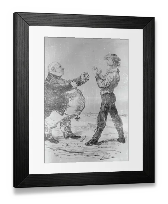 Framed Print : Woodcut Depicting Uncle Sam and Brother Jonathan Framed Print : Woodcut Depicting Uncle Sam and Brother Jonathan