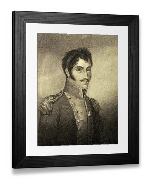 Framed Print : Detail from Portrait of Simon Bolivar by M.N. Bate Framed Print : Detail from Portrait of Simon Bolivar by M.N. Bate