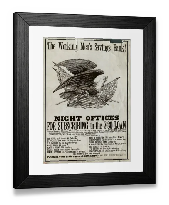 Framed Print : Poster for US Government Loan During Civil War Framed Print : Poster for US Government Loan During Civil War