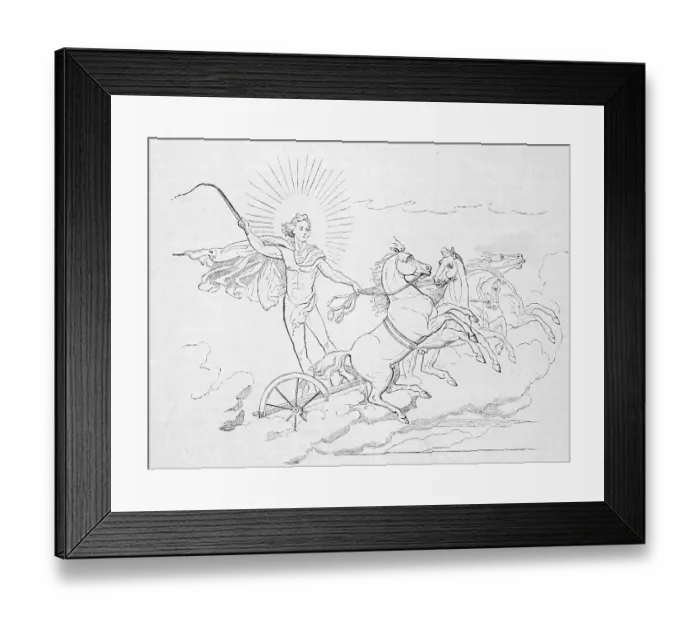 Framed Print : Helios Riding Horse Led Chariot