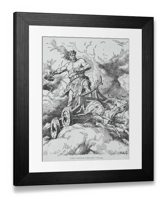 Framed Print : Thor Riding Chariot on Clouds Framed Print : Thor Riding Chariot on Clouds