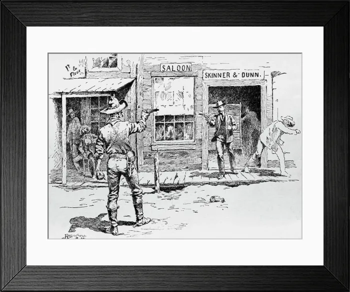 Framed Print : Gun Fight in Mining Town Framed Print : Gun Fight in Mining Town