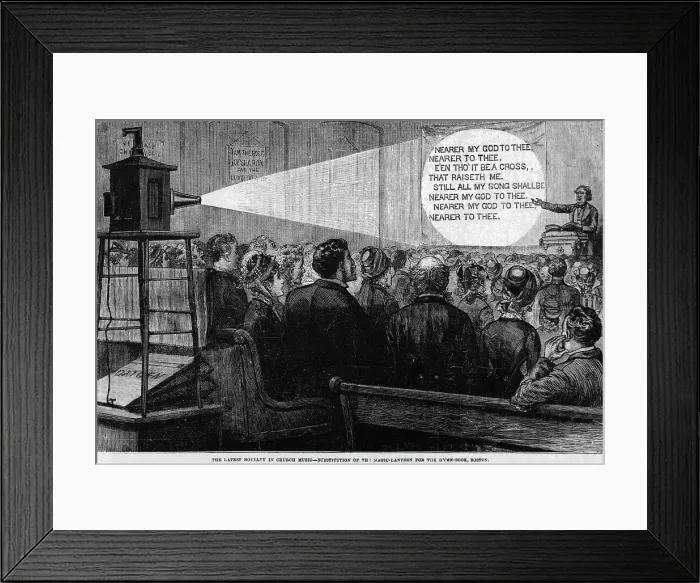 Framed Print : Slide Projector in Church Framed Print : Slide Projector in Church