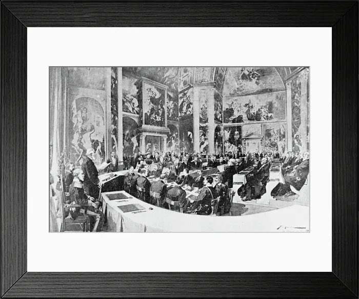 Framed Print : Drawing Of Opening Of Hague Peace Conf Framed Print : Drawing Of Opening Of Hague Peace Conf