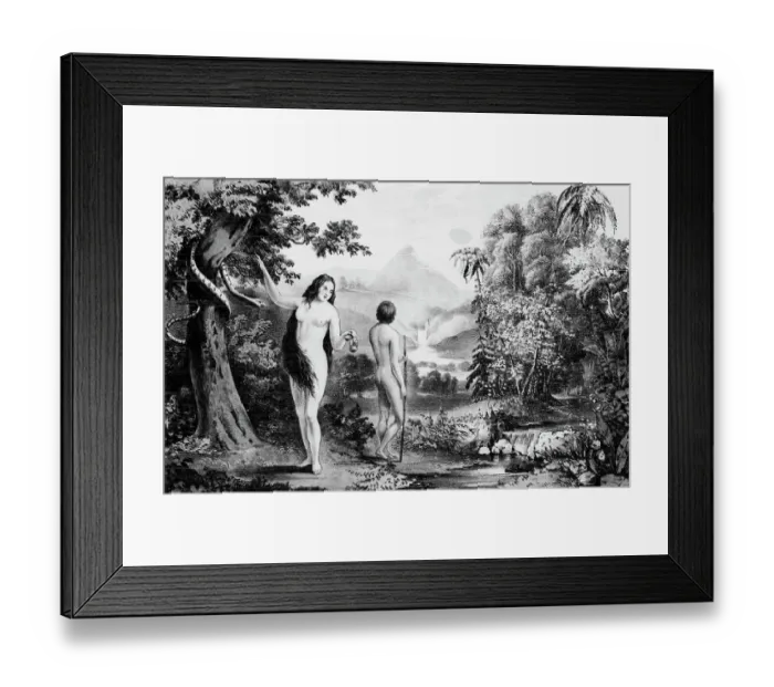 Framed Print : Adam and Eve in Garden of Eden Framed Print : Adam and Eve in Garden of Eden