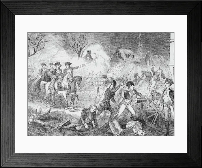 Framed Print : George Washington and Soldiers Attacking Hessians Framed Print : George Washington and Soldiers Attacking Hessians