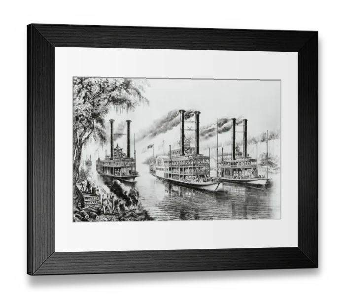 Framed Print : Steamboat Race Framed Print : Steamboat Race