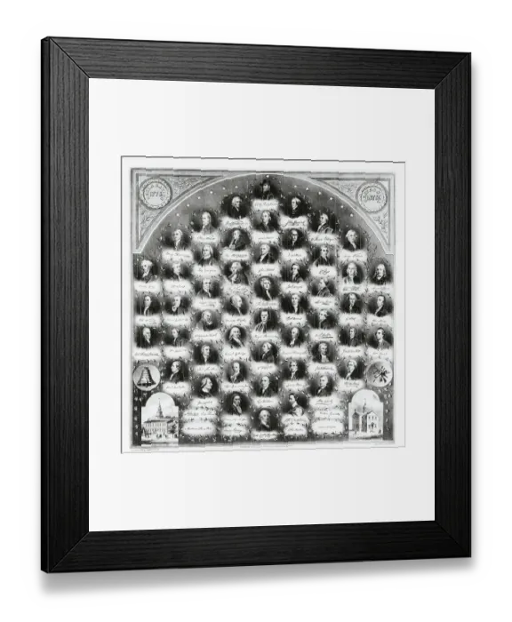 Framed Print : Portraits and Signatures of Signers Framed Print : Portraits and Signatures of Signers