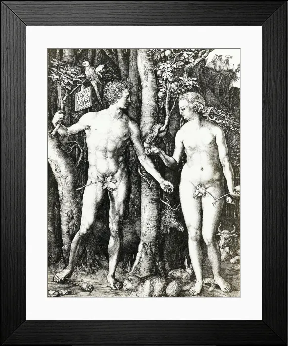 Framed Print : Adam and Eve by Albrecht Durer Framed Print : Adam and Eve by Albrecht Durer