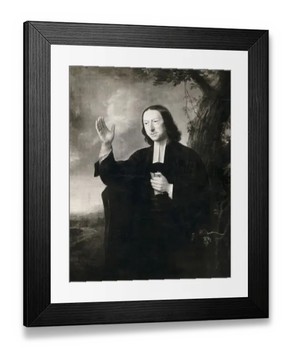Framed Print : Portrait Of John Wesley with Hand Raised Framed Print : Portrait Of John Wesley with Hand Raised