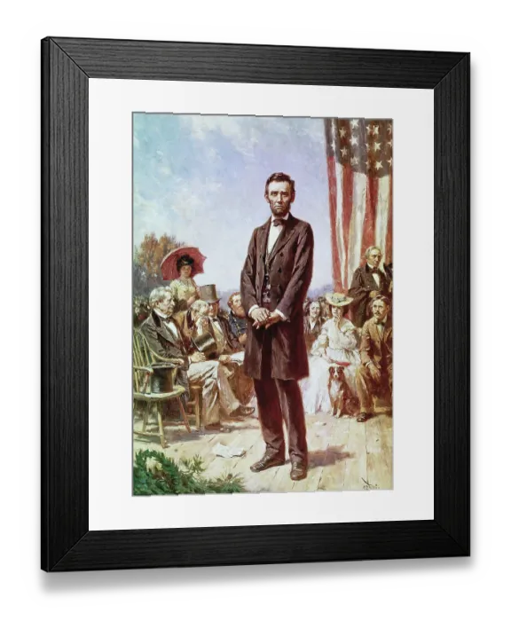 Framed Print : Abraham Lincoln at the Gettysburg Address by Jean Leon Gerome Ferris Framed Print : Abraham Lincoln at the Gettysburg Address by Jean Leon Gerome Ferris