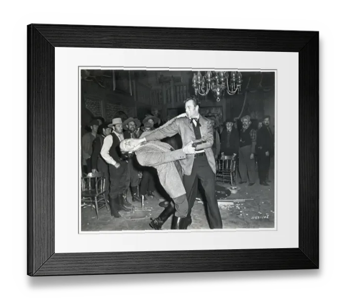 Framed Print : John Wayne In Saloon Brawl Scene / Movie Framed Print : John Wayne In Saloon Brawl Scene / Movie