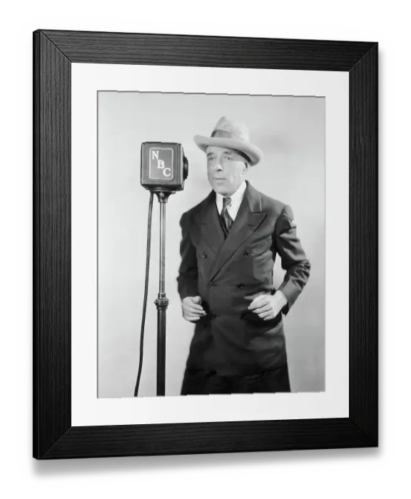 Framed Print : D.W. Griffith Speaking into NBC Microphone Framed Print : D.W. Griffith Speaking into NBC Microphone