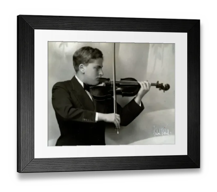 Framed Print : Yehudi Menuhin Playing Violin As Boy Framed Print : Yehudi Menuhin Playing Violin As Boy