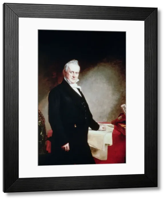 Framed Print : Portrait of James Buchanan in His Study by Charles Fenderich