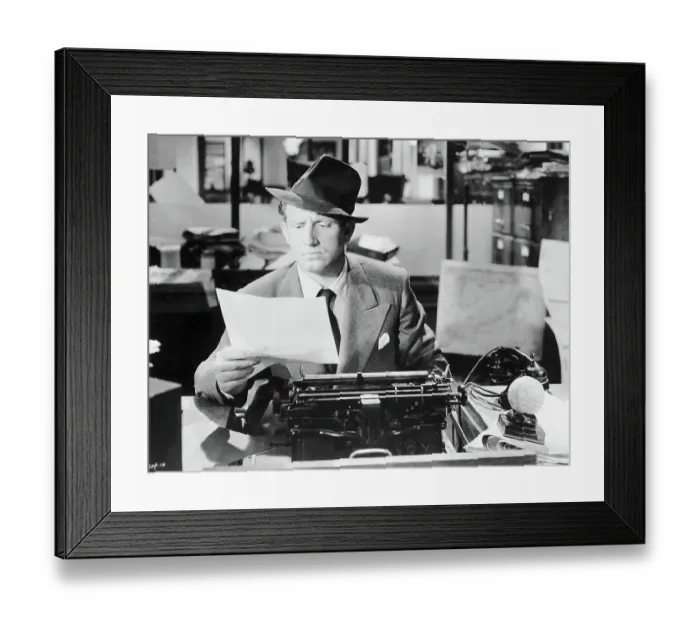 Framed Print : Spencer Tracy As Sports Writer In Movie