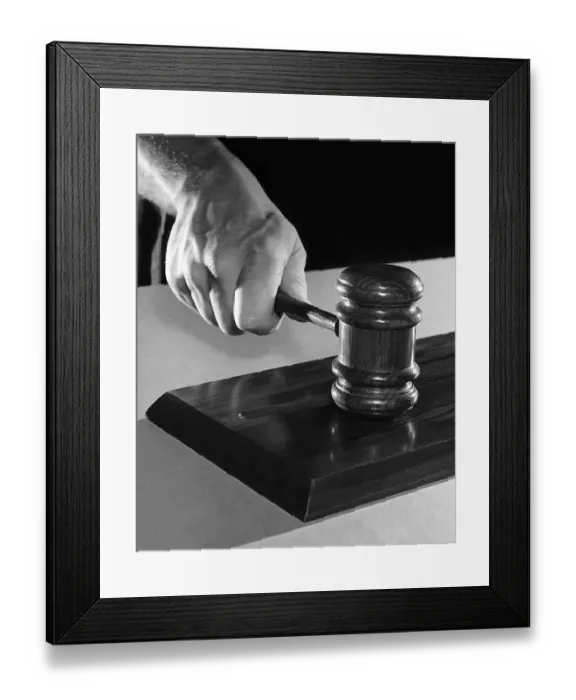Framed Print : Judge's Hand Hammering Gavel Framed Print : Judge's Hand Hammering Gavel