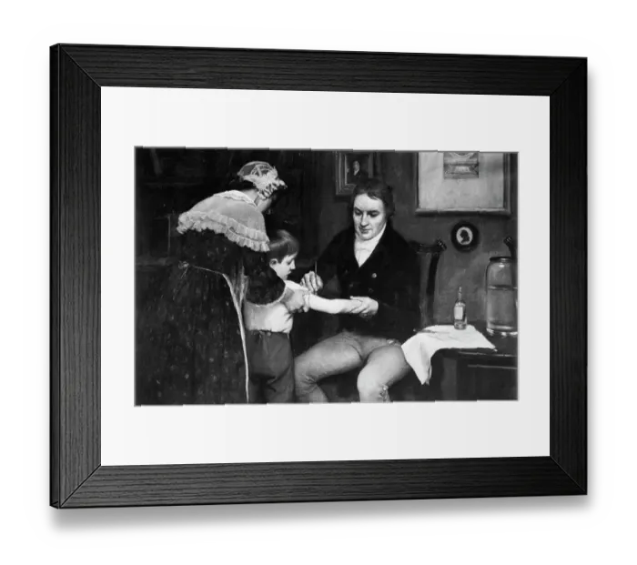Framed Print : Dr.Edward Jenner Vaccinating Young Boy Framed Print : Dr.Edward Jenner Vaccinating Young Boy