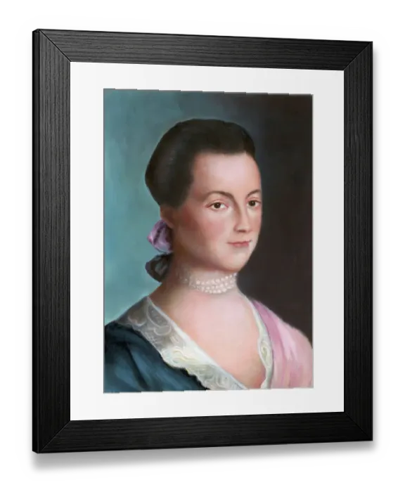Framed Print : Portrait of Abigail Adams after a painting by Benjamin Blythe