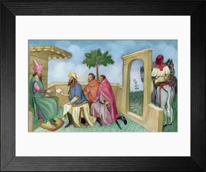 Framed Print : Painting of Marco Polo Before Kublai Khan Framed Print : Painting of Marco Polo Before Kublai Khan