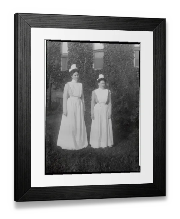 Framed Print : Two Nurses at Brooklyn Dispensary Hospital Framed Print : Two Nurses at Brooklyn Dispensary Hospital