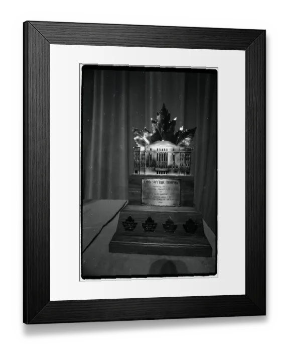 Framed Print : Hockey Trophy Standing on Table Framed Print : Hockey Trophy Standing on Table