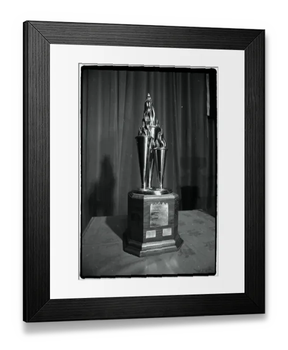 Framed Print : Hockey Trophy Standing on Table Framed Print : Hockey Trophy Standing on Table
