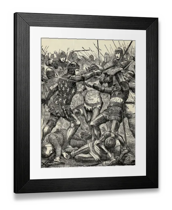 Framed Print : Engraving of the Battle of Poitiers Framed Print : Engraving of the Battle of Poitiers