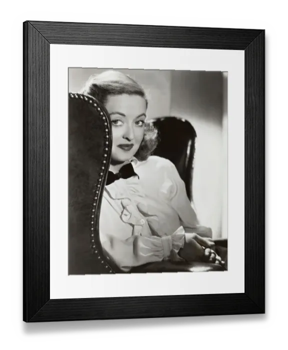 Framed Print : Actress Bette Davis Sitting in Chair Framed Print : Actress Bette Davis Sitting in Chair