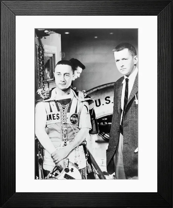 Framed Print : Astronaut Virgil Gus Grissom with Dr. William Augerson Framed Print : Astronaut Virgil Gus Grissom with Dr. William Augerson