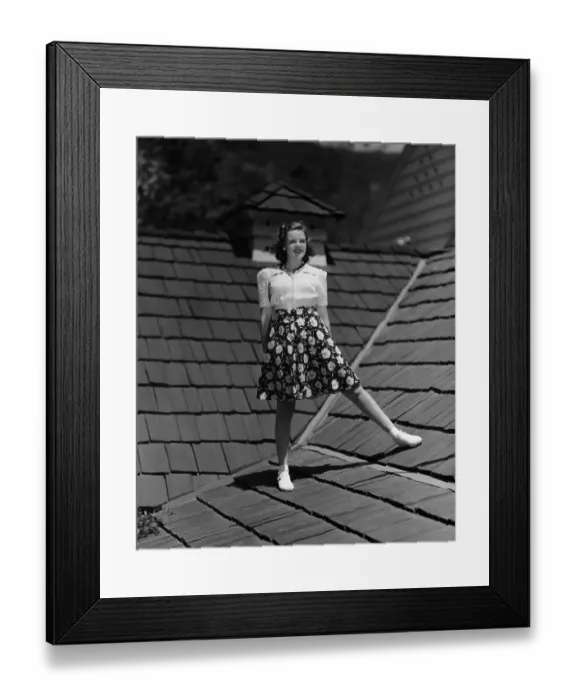 Framed Print : Judy Garland Standing on Roof Framed Print : Judy Garland Standing on Roof